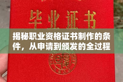 大关揭秘职业资格证书制作的条件，从申请到颁发的全过程